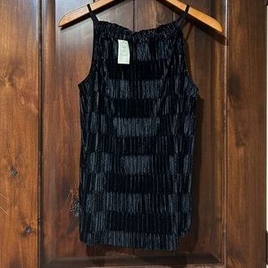 NWT Maurice’s Black Pleated Velvet Top
